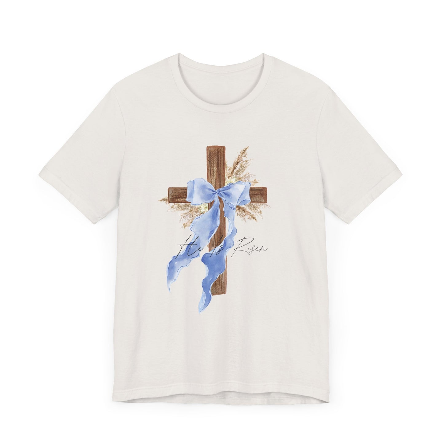 Faith-Inspired Unisex Tee with Cross and Ribbon, Easter Apparel, Christian Apparel, Church Outfit, Religious Tee, Casual Faith Wear