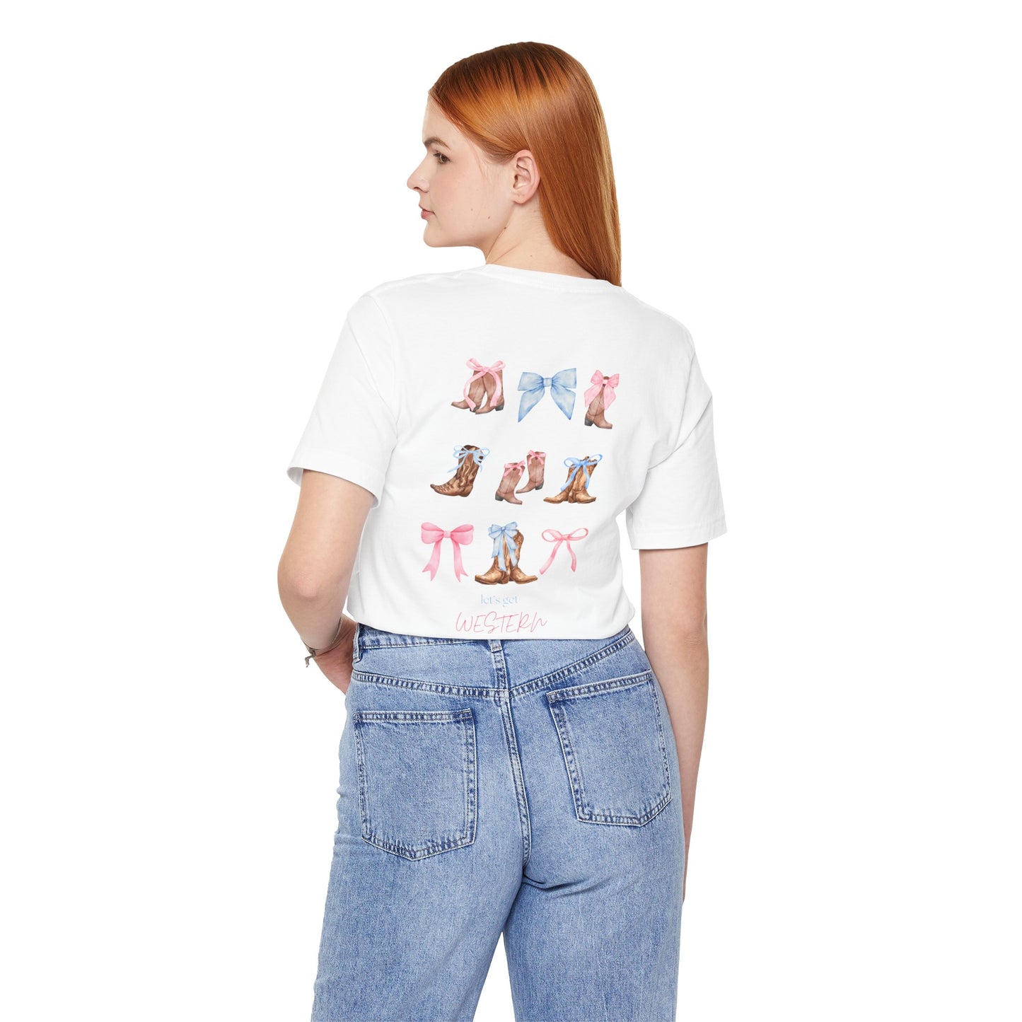 Let's Get Western Women's Tshirt, Bella Canvas, Cowgirl Shirt, Boot Shirt, Bow Shirt, Trendy, Gifts For Her