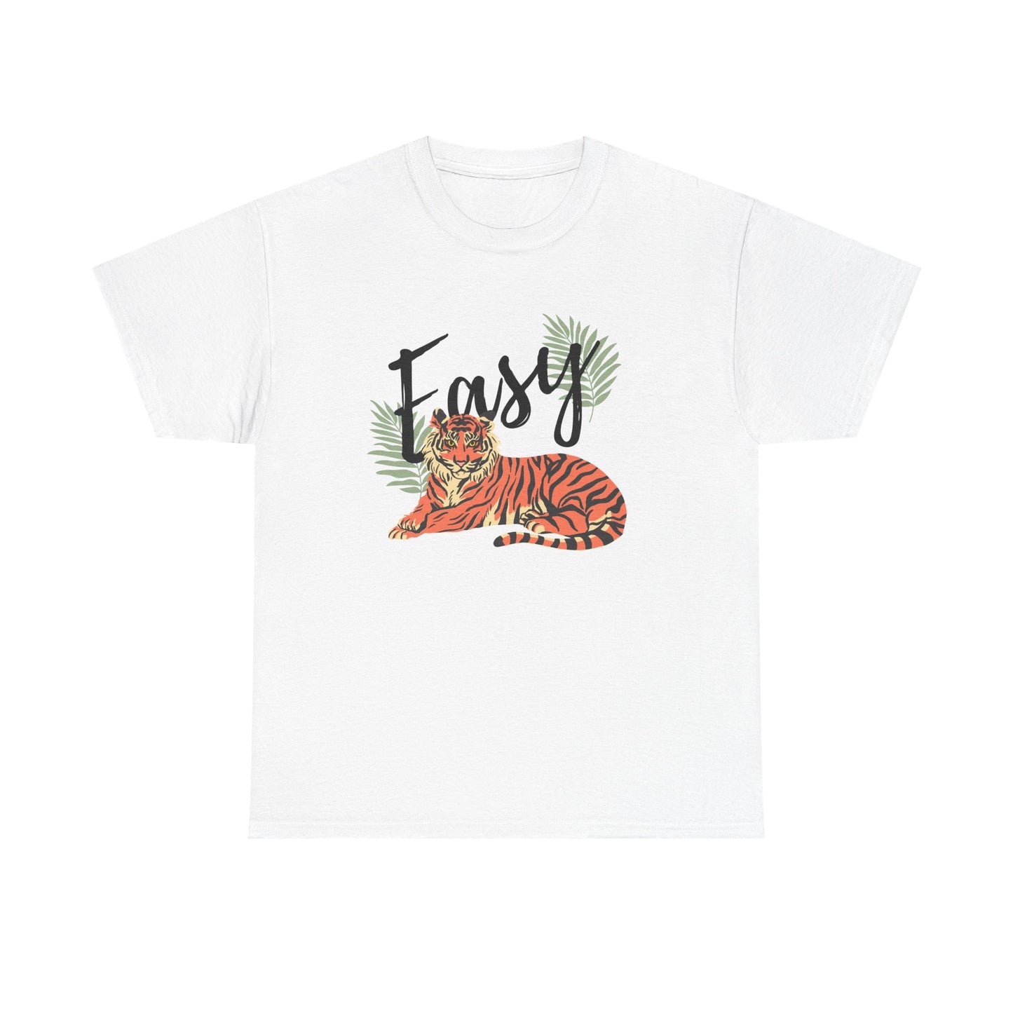 Easy Tiger Logo Unisex Tee, Palm Leaves Graphic Shirt, Botanical Print Top, Nature Lover Gift