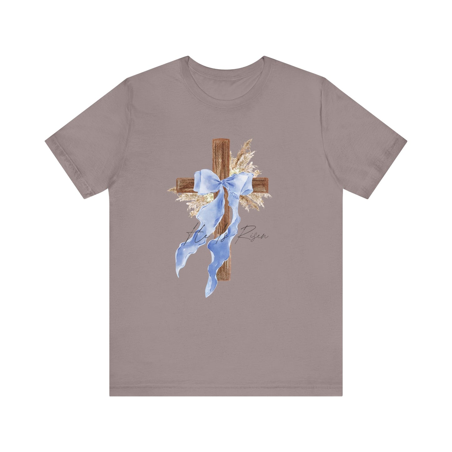 Faith-Inspired Unisex Tee with Cross and Ribbon, Easter Apparel, Christian Apparel, Church Outfit, Religious Tee, Casual Faith Wear