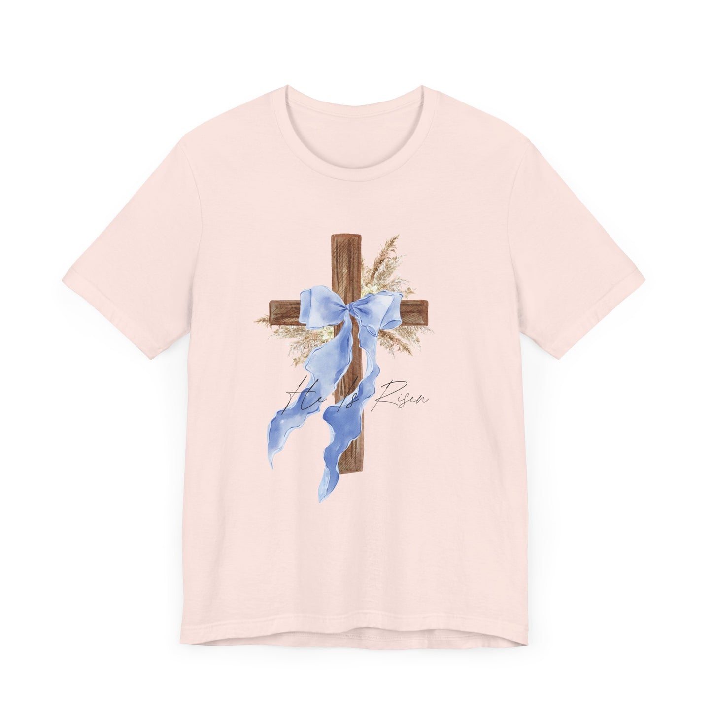 Faith-Inspired Unisex Tee with Cross and Ribbon, Easter Apparel, Christian Apparel, Church Outfit, Religious Tee, Casual Faith Wear