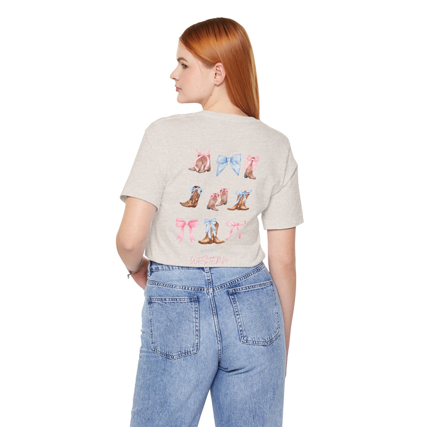 Let's Get Western Women's Tshirt, Bella Canvas, Cowgirl Shirt, Boot Shirt, Bow Shirt, Trendy, Gifts For Her