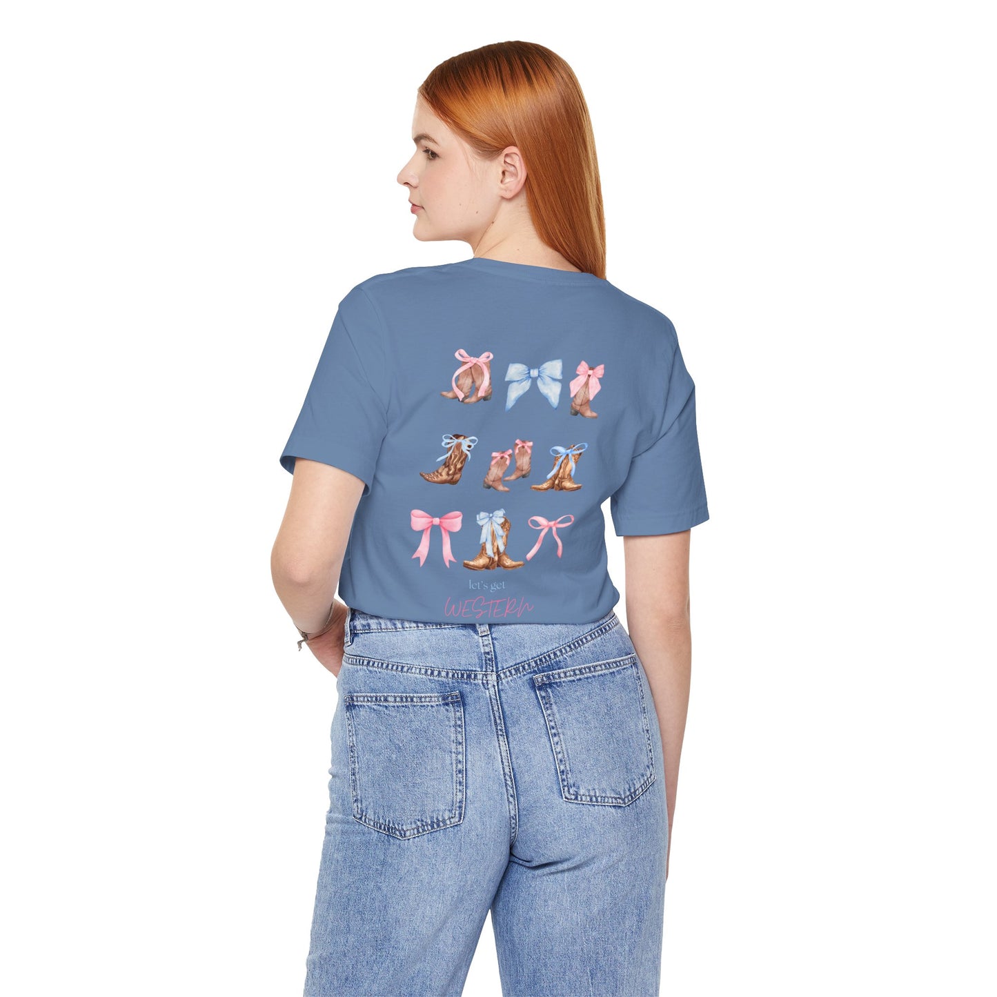 Let's Get Western Women's Tshirt, Bella Canvas, Cowgirl Shirt, Boot Shirt, Bow Shirt, Trendy, Gifts For Her