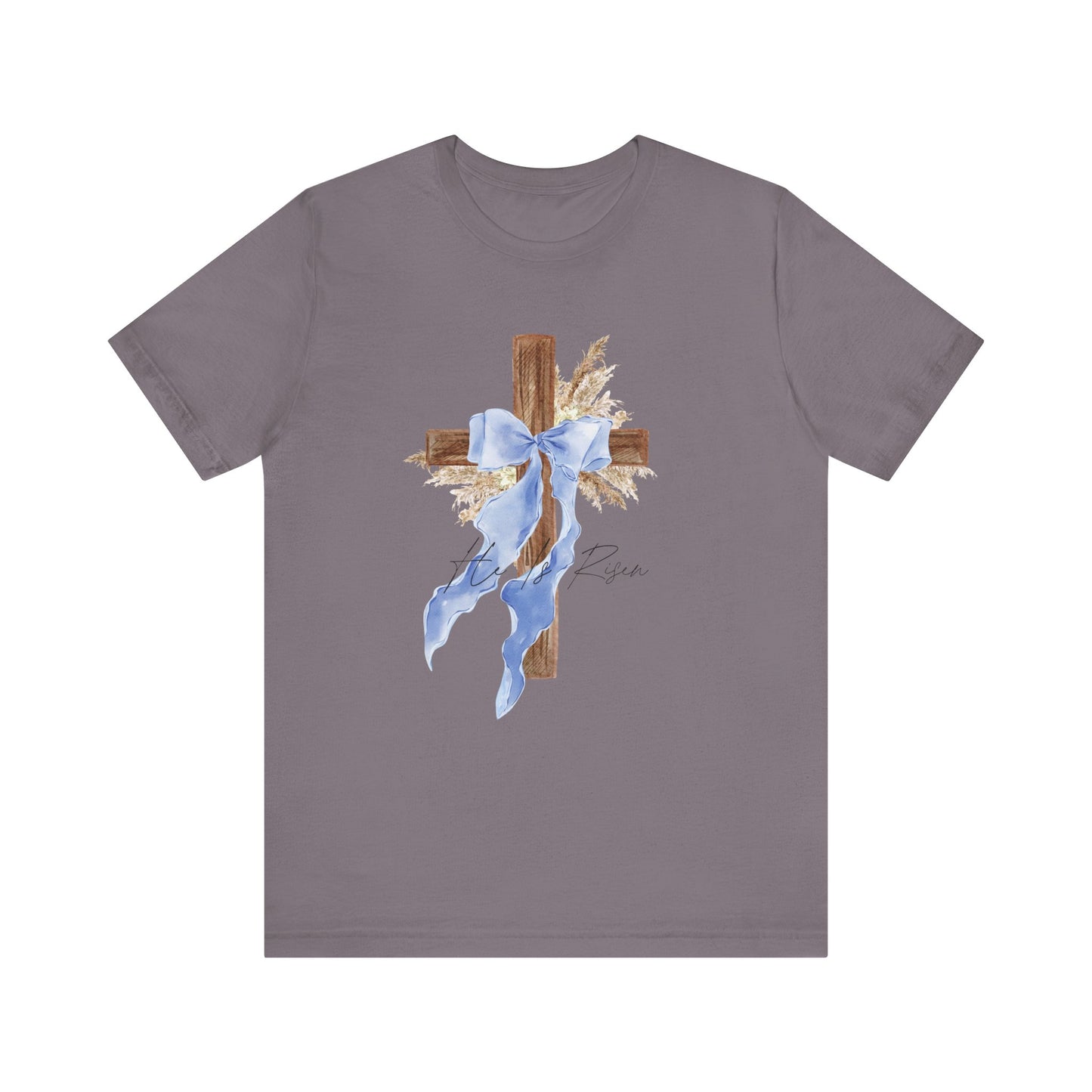 Faith-Inspired Unisex Tee with Cross and Ribbon, Easter Apparel, Christian Apparel, Church Outfit, Religious Tee, Casual Faith Wear