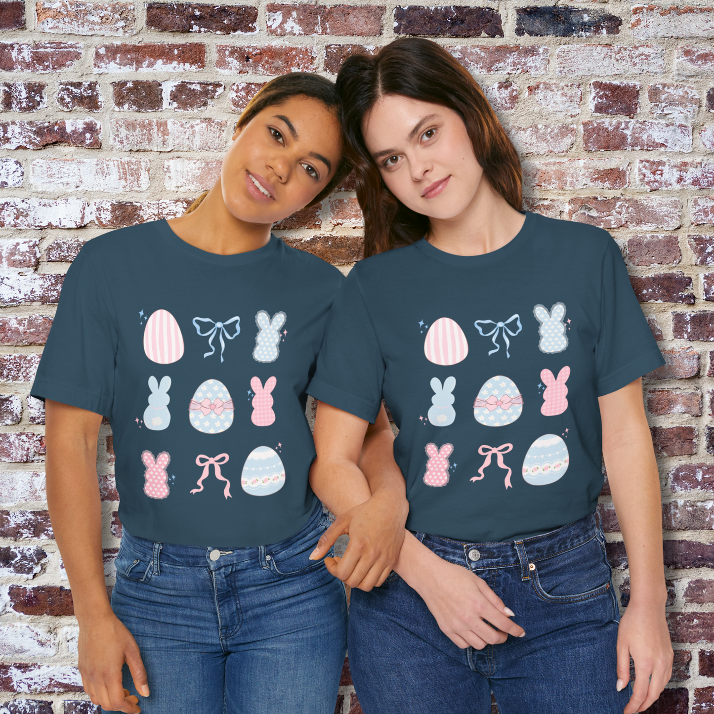 Easter Tee Shirt, Girly Tee Shirt, Bunny Tee Shirt, Bow Tee Shirt, Women's Tee Shirt, Spring Tee Shirt, Dainty Minimalist Tee Shirt, Gifts For Her