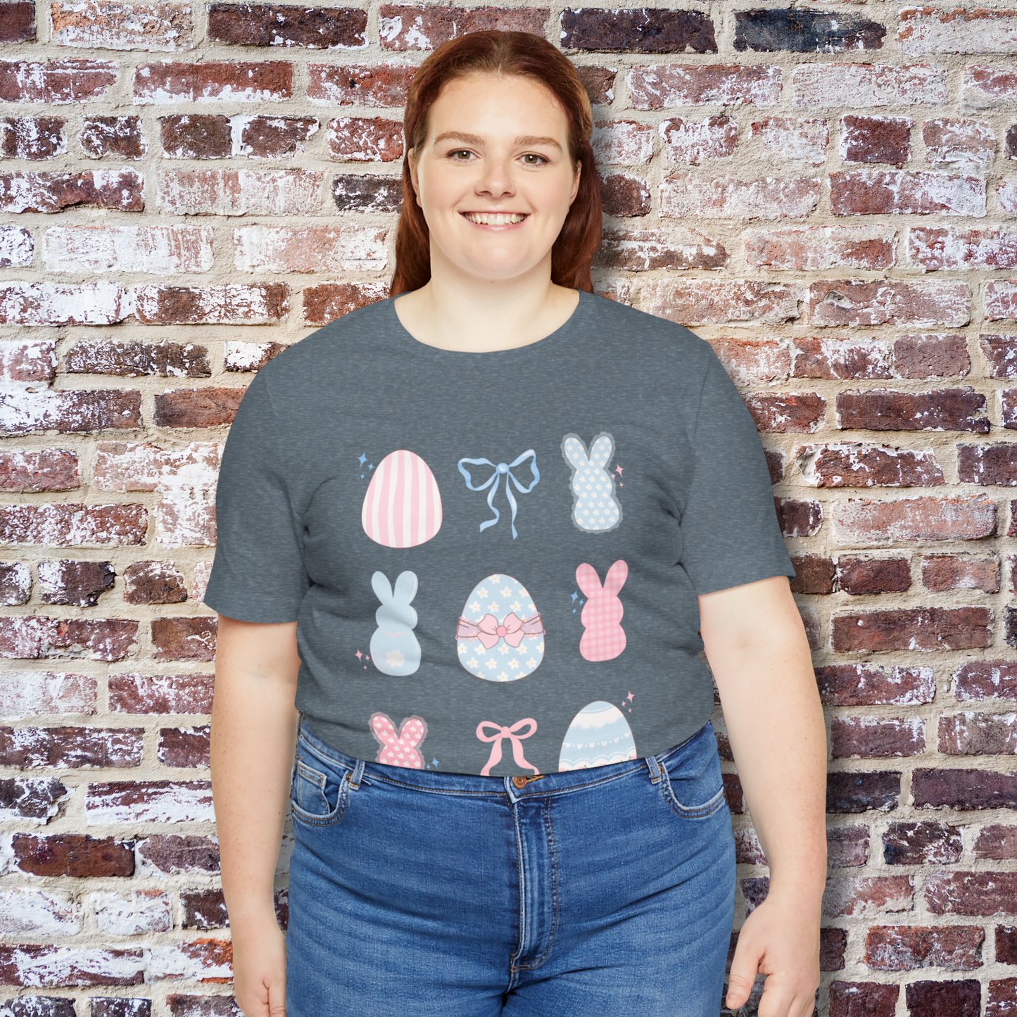 Easter Tee Shirt, Girly Tee Shirt, Bunny Tee Shirt, Bow Tee Shirt, Women's Tee Shirt, Spring Tee Shirt, Dainty Minimalist Tee Shirt, Gifts For Her