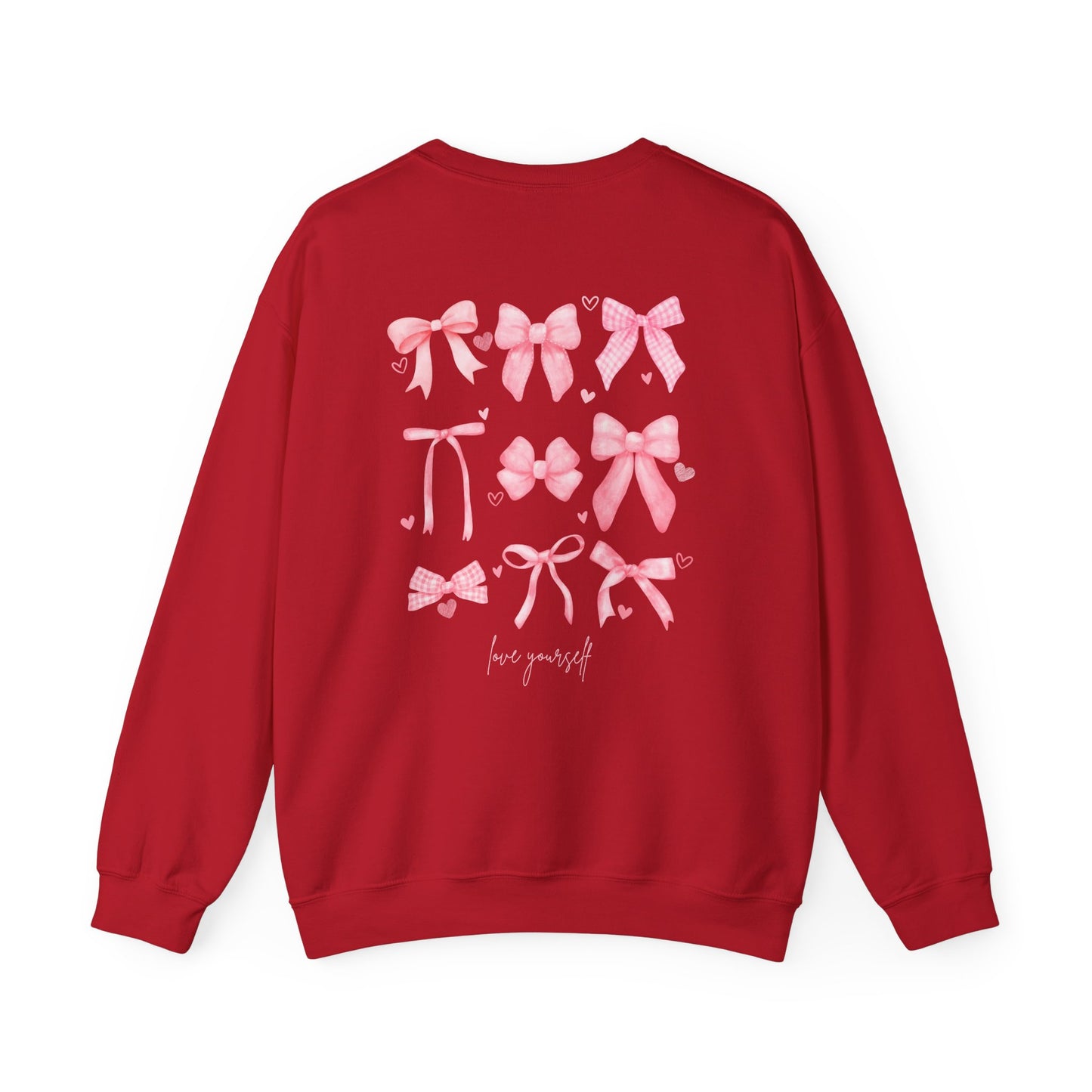 Women's Valentine Sweatshirt, Heart with Bows Sweatshirt, Bow Sweatshirt, Heart Sweatshirt, Valentine's Day Sweatshirt, Gift for Her