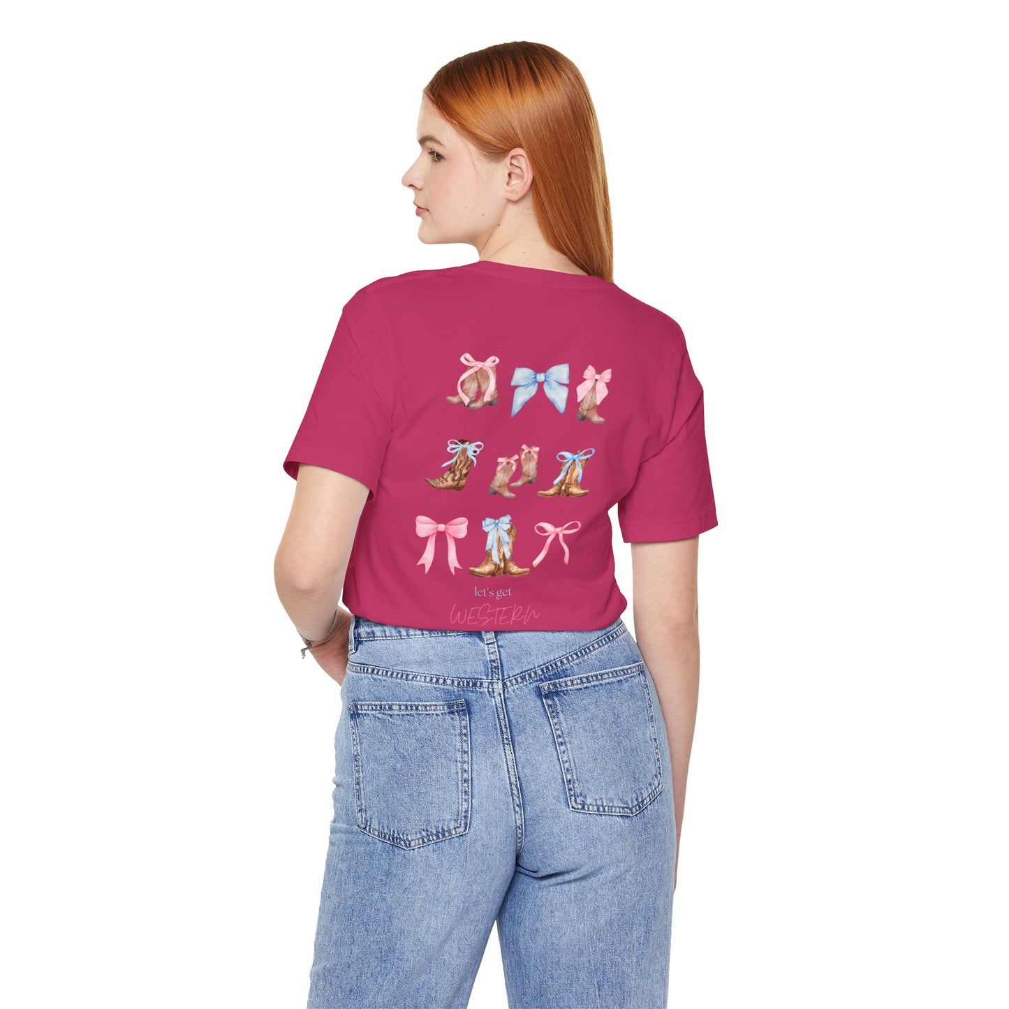 Let's Get Western Women's Tshirt, Bella Canvas, Cowgirl Shirt, Boot Shirt, Bow Shirt, Trendy, Gifts For Her