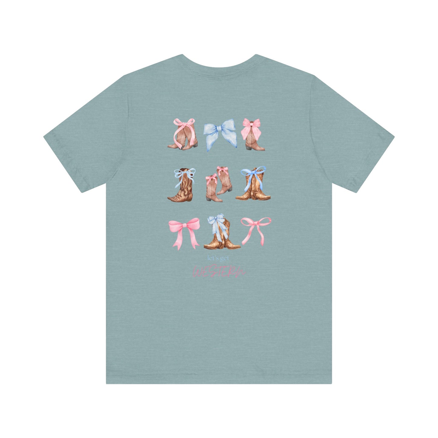 Let's Get Western Women's Tshirt, Bella Canvas, Cowgirl Shirt, Boot Shirt, Bow Shirt, Trendy, Gifts For Her
