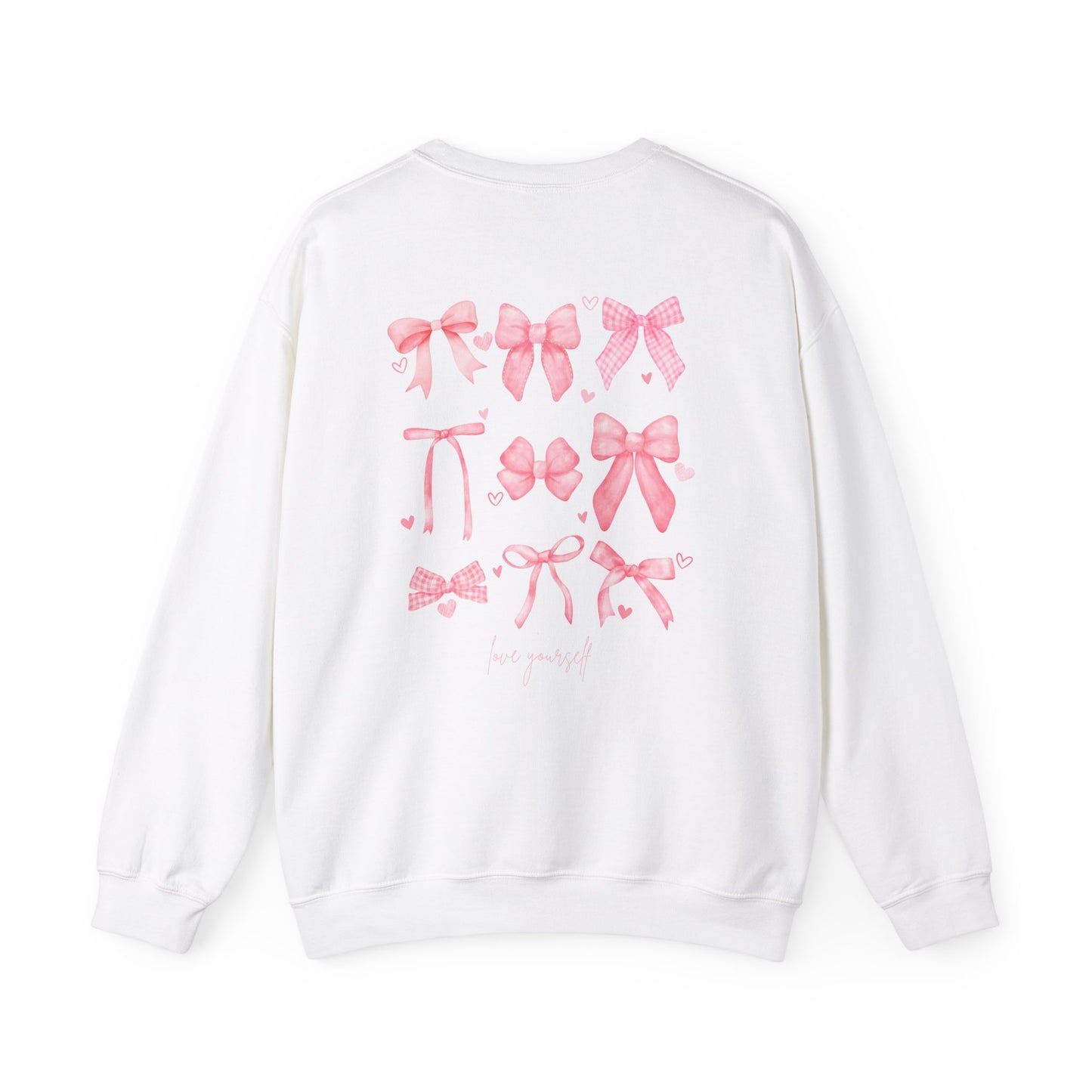 Women's Valentine Sweatshirt, Heart with Bows Sweatshirt, Bow Sweatshirt, Heart Sweatshirt, Valentine's Day Sweatshirt, Gift for Her