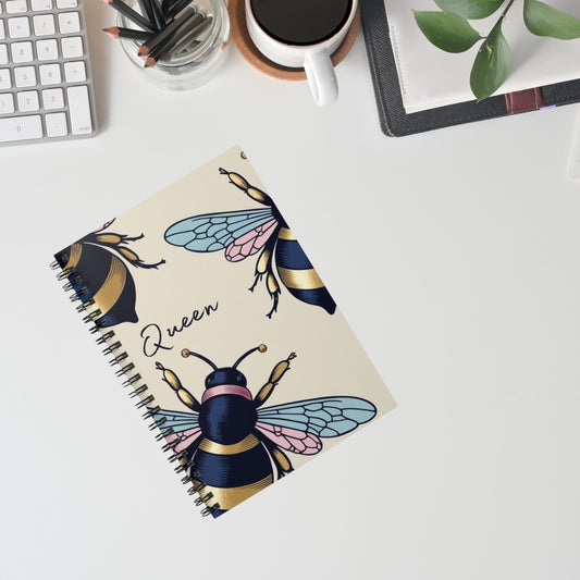 Spiral Notebook, Queen Bee Notebook, Motivational Notebook, Women's Empowerment, Gifts for Her, Gifts for Coworker, Journal