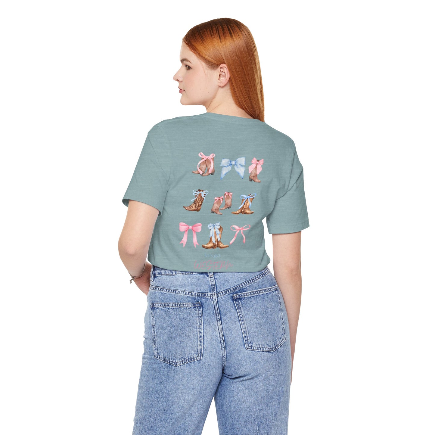 Let's Get Western Women's Tshirt, Bella Canvas, Cowgirl Shirt, Boot Shirt, Bow Shirt, Trendy, Gifts For Her