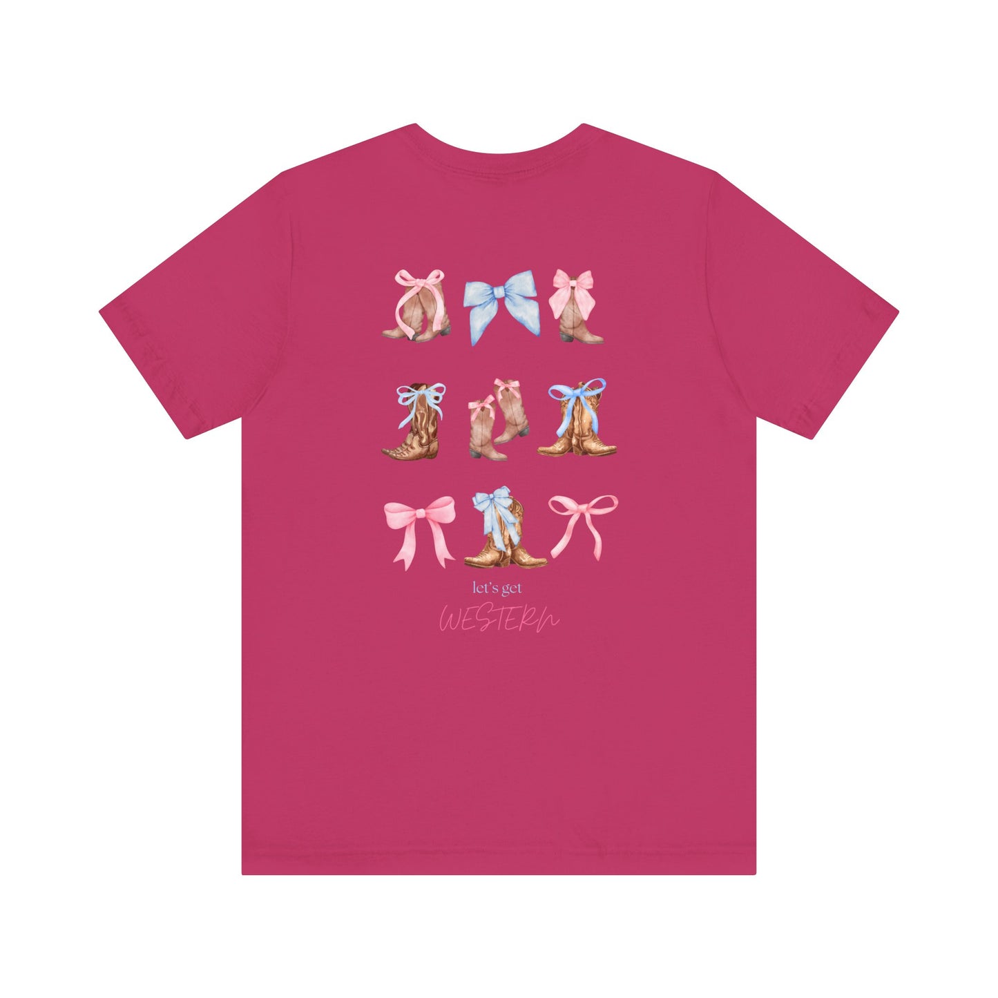 Let's Get Western Women's Tshirt, Bella Canvas, Cowgirl Shirt, Boot Shirt, Bow Shirt, Trendy, Gifts For Her