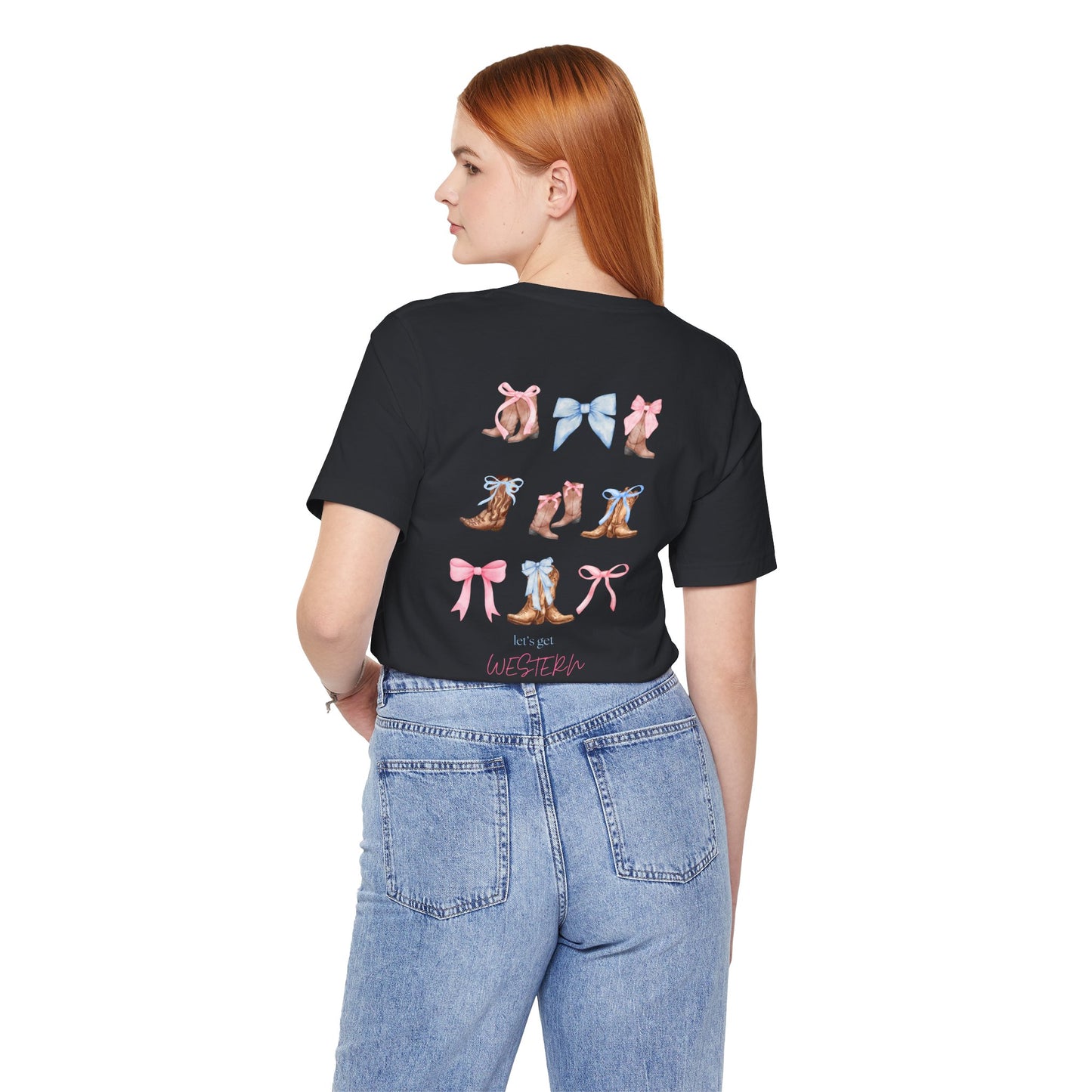 Let's Get Western Women's Tshirt, Bella Canvas, Cowgirl Shirt, Boot Shirt, Bow Shirt, Trendy, Gifts For Her