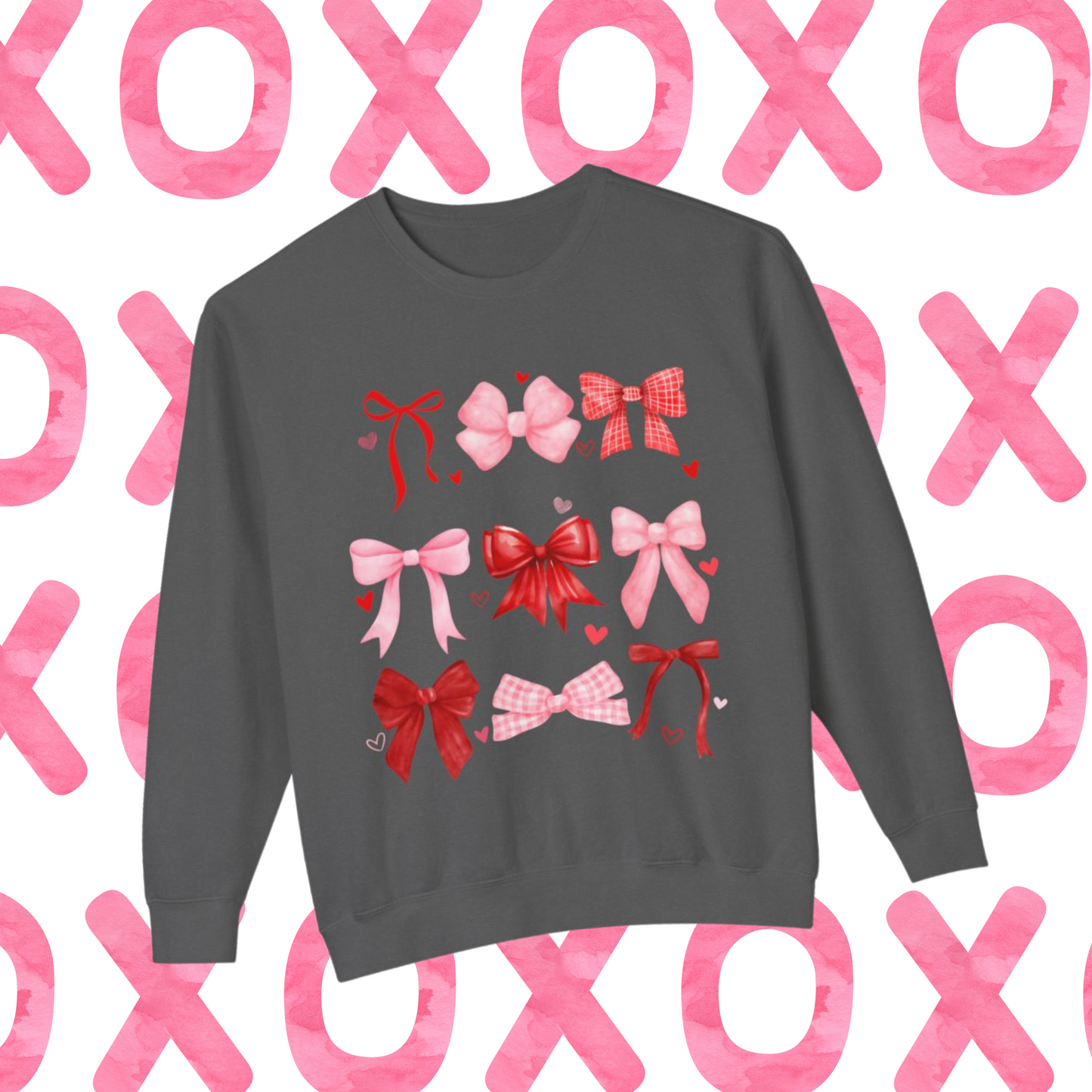 Comfort Color Sweatshirt, Women's Valentine's Day Sweatshirt, Valentine's Day Shirt, Heart Sweatshirt, Bow Sweatshirt, Gift For Her