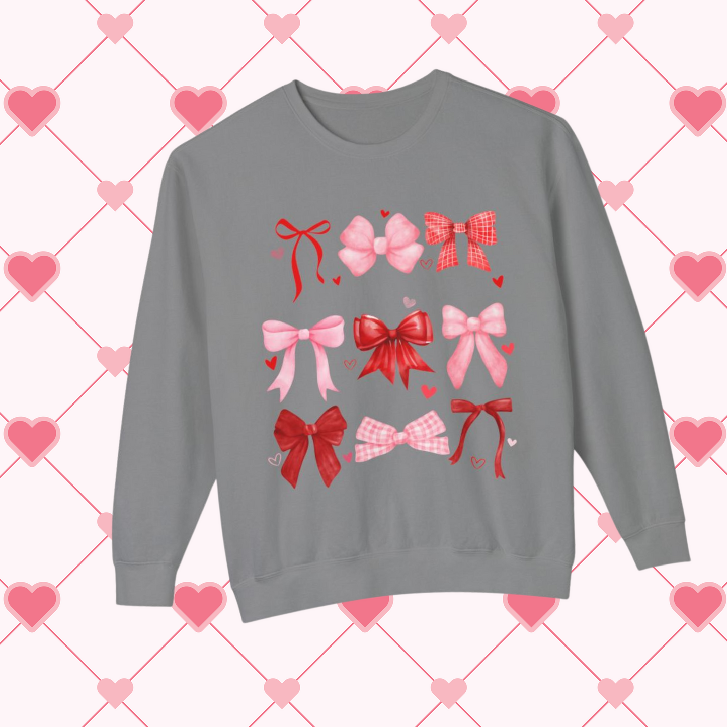 Comfort Color Sweatshirt, Women's Valentine's Day Sweatshirt, Valentine's Day Shirt, Heart Sweatshirt, Bow Sweatshirt, Gift For Her