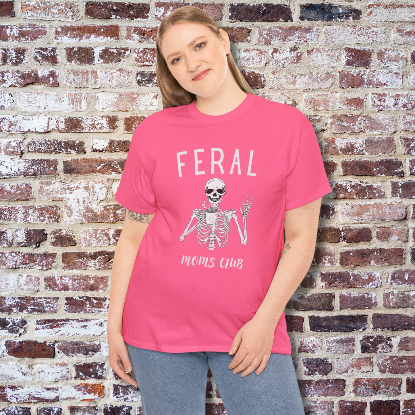 FERAL MOMS CLUB, Feral Tshirt, Moms Tshirt, Skeleton Tshirt, Women's Tshirt, Gifts For Her