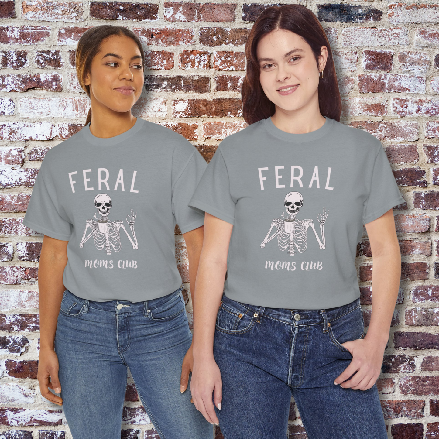 FERAL MOMS CLUB, Feral Tshirt, Moms Tshirt, Skeleton Tshirt, Women's Tshirt, Gifts For Her