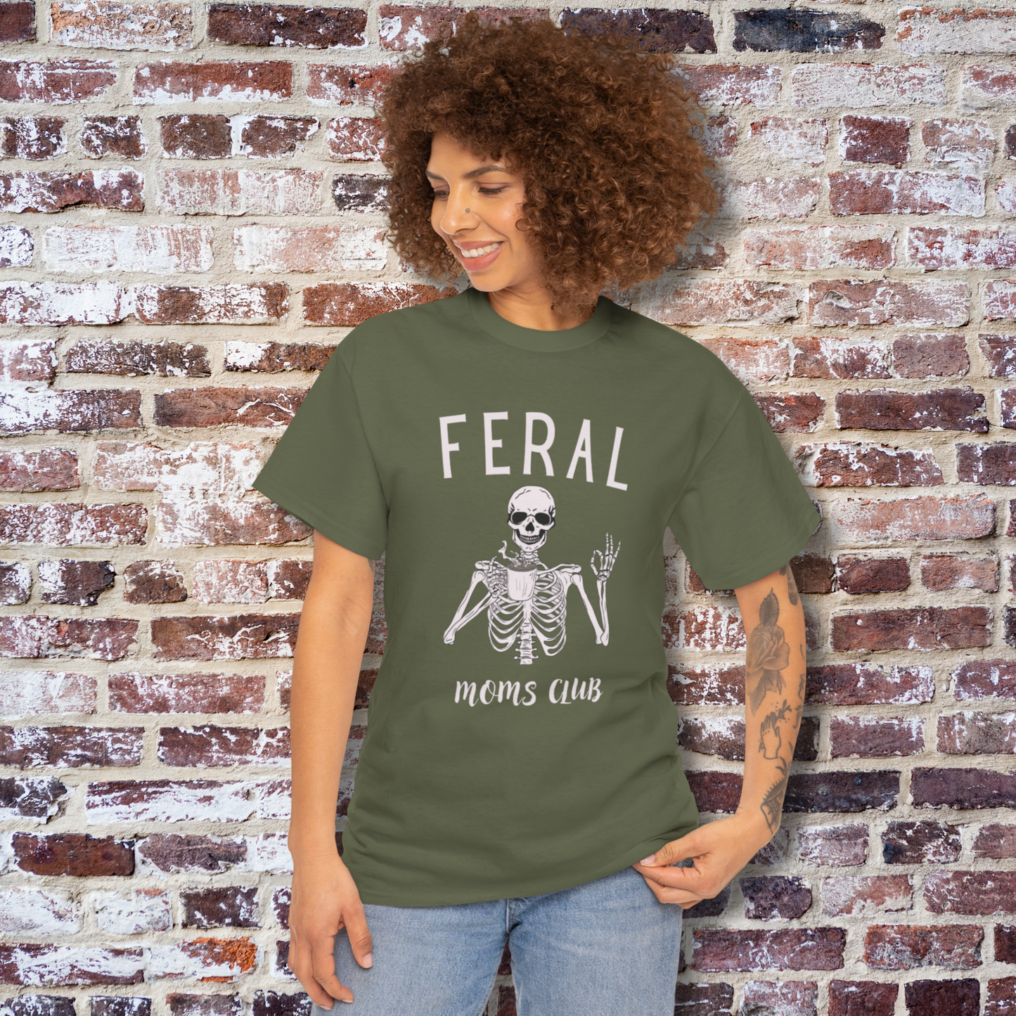 FERAL MOMS CLUB, Feral Tshirt, Moms Tshirt, Skeleton Tshirt, Women's Tshirt, Gifts For Her